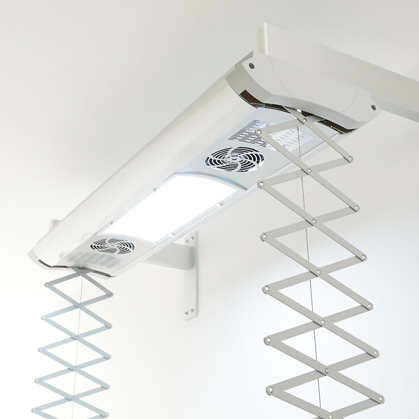 FOXYDRY - Étendoir électrique mur ou plafond en aluminium résistant – gris – 122x57x30 cm - FOXYDRY Air 120 - large