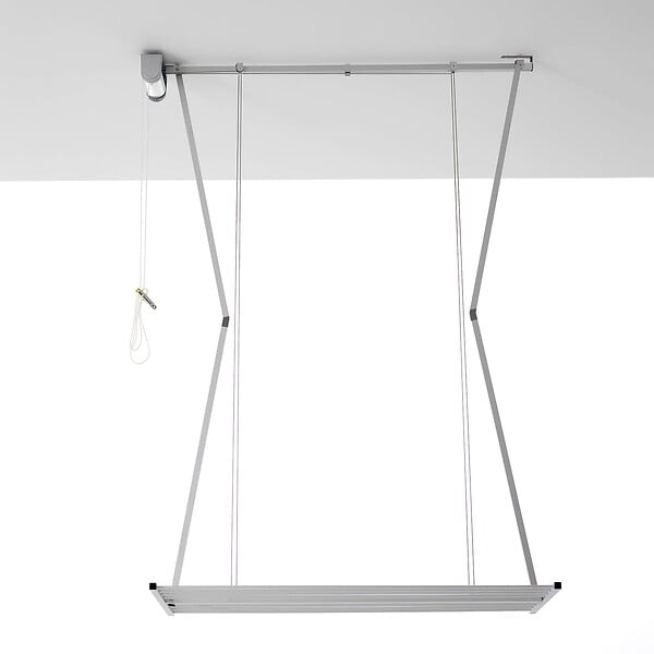 FOXYDRY - Étendoir de plafond manuel en aluminium résistant – gris – 152x54x25 cm - FOXYDRY Mini 150 - large
