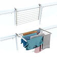 FOXYDRY - Étendoir balcon pliable et inclinable anti-rouille – blanc – 82x63x8 cm - FOXYDRY DUO - vignette