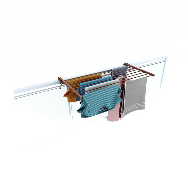 FOXYDRY - Étendoir balcon pliable et inclinable pour extérieur – corten – 102x63x8 cm - FOXYDRY DUO - large