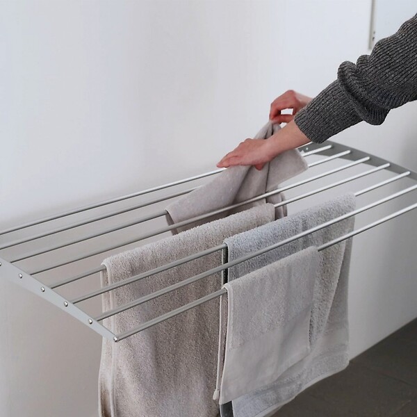 FOXYDRY - Étendoir à linge mural étendoir mural repliable – gris – 60x50x10 cm - FOXYDRY Fold Down 60 - large