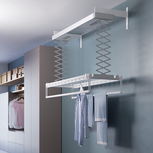 FOXYDRY - Étendoir électrique mur ou plafond en aluminium résistant – gris – 122x52x70 cm - FOXYDRY PRO 120 - large