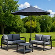 CONCEPT USINE - Parasol gris rond 292 x 292 m led MANAROLA $ - vignette