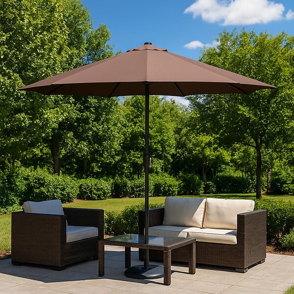 CONCEPT USINE - Parasol marron rond 292 x 292 m led MANAROLA $ - large
