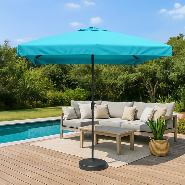 CONCEPT USINE - Parasol  bleu  carré 2,95 x 2,95 m PALERME - large