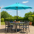 CONCEPT USINE - Parasol  bleu  rond 2,92 x 2,92 m led MANAROLA - vignette