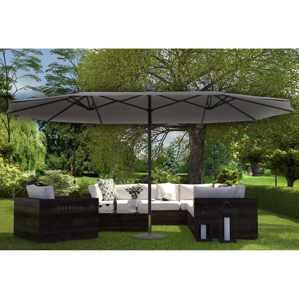 CONCEPT USINE - Parasol double gris droit ovale 27 x 46 m VENICE $ - large