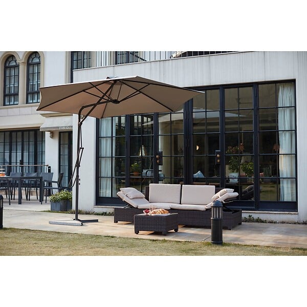 CONCEPT USINE - Parasol  gris droit rond 294 x 294 m ALCUDIA - large