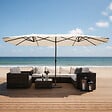 CONCEPT USINE - Parasol double ecru droit ovale 27 x 46 m VENICE $ - vignette