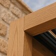 OVIALA - Pergola bioclimatique adossée 3x4m en aluminium bois gris - Oia - vignette