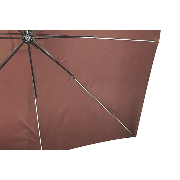 CONCEPT USINE - Parasol  marron déporté carré 3 x 3 m led SOLENZARA - large