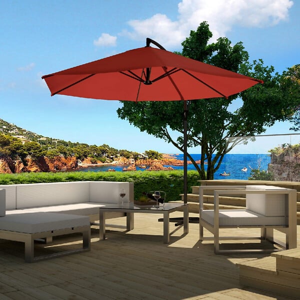 CONCEPT USINE - Parasol  terracotta déporté rond 3 x 3 m PORTICCIO - large