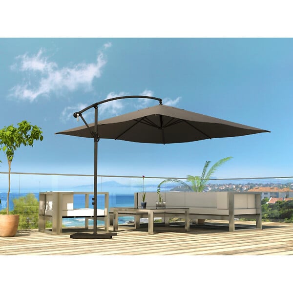 CONCEPT USINE - Parasol  gris déporté carré 3 x 3 m SOLENZARA - large