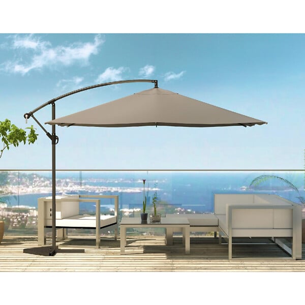 CONCEPT USINE - Parasol  gris déporté carré 3 x 3 m SOLENZARA - large