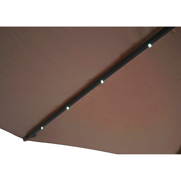 CONCEPT USINE - Parasol  marron droit carré 3 x 3 m led SOLENZARA - large