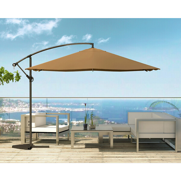 CONCEPT USINE - Parasol  marron droit carré 3 x 3 m led SOLENZARA - large