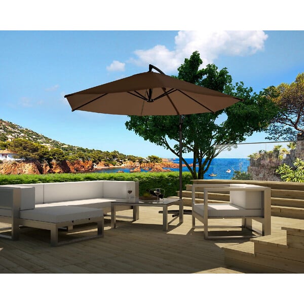 CONCEPT USINE - Parasol  marron déporté rond 3 x 3 m PORTICCIO - large