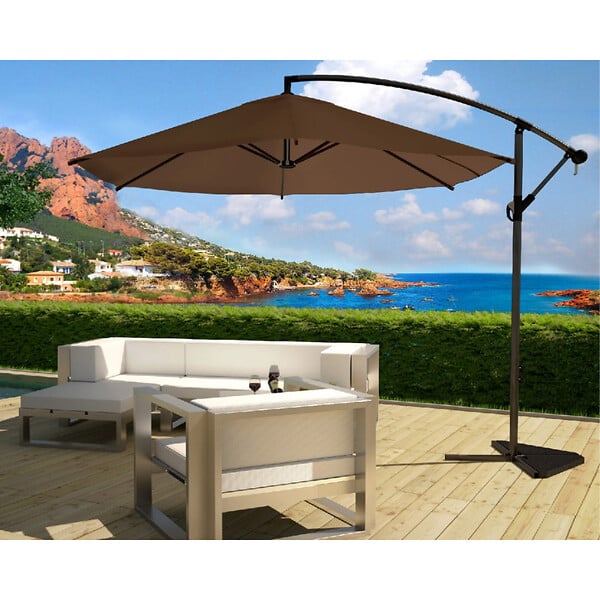CONCEPT USINE - Parasol  marron déporté rond 3 x 3 m PORTICCIO - large