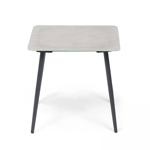 OVIALA - Petite table basse de jardin en acier gris - Costa Rica - large