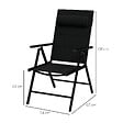 OUTSUNNY - Lot de 2 chaises de jardin pliantes avec accoudoirs alu teslin rembourré déperlant noir - vignette