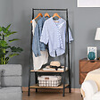 OUTSUNNY - Portant à vêtements penderie style contemporain triangulaire dim. 64L x 43l x 149H cm 2 étagères MDF bois clair acier noir - vignette