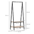 OUTSUNNY - Portant à vêtements penderie style contemporain triangulaire dim. 64L x 43l x 149H cm 2 étagères MDF bois clair acier noir - vignette