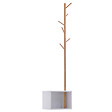 HOMCOM - HOMCOM Meuble rangement porte-manteaux 2 en 1 design contemporain cosy dim. 40L x 30l x 180H cm MDF blanc bois massif bambou - vignette