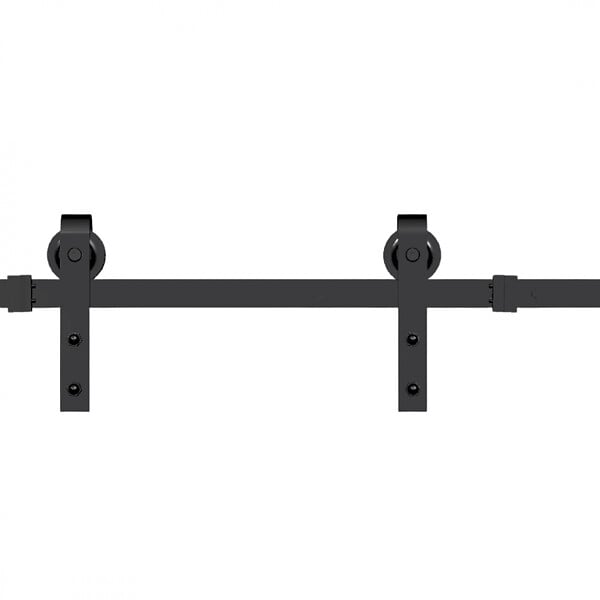SECURY-T - Rail porte coulissante - 2M - En applique - Porte en bois - Noir - large