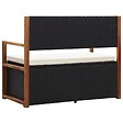 VIDAXL - vidaXL Banc de jardin 115 cm Résine tressée et bois d'acacia Noir - vignette