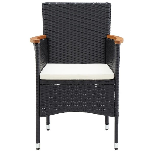 VIDAXL - vidaXL Chaises à manger de jardin lot de 4 Résine tressée Noir - large
