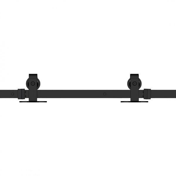 SECURY-T - Rail porte coulissante - 2M - Porte en bois - Noir - large
