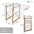 VOUNOT - Sechoir a linge etendoir deluxe pliable Grande capacite sechage style bois blanc - vignette