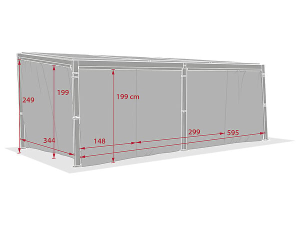 HESPERIDE - Rideaux pour pergola biocliamtique "Avila" Ardoise 6 x 3,5m en polyester - large