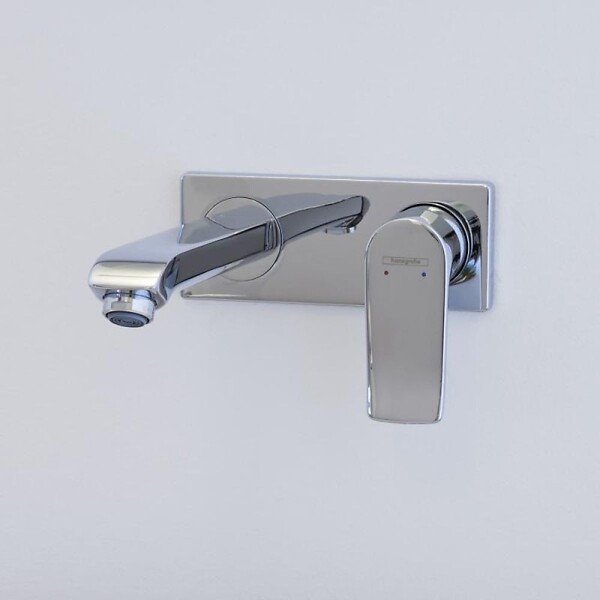 HANSGROHE - Mitigeur lavabo mural Metris + corps encastré Economie d'eau - large