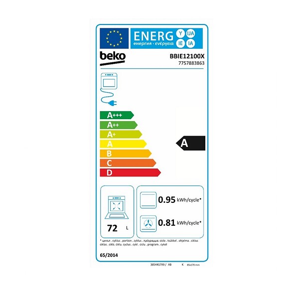 BEKO - Four Intégrable Multifonction 72l 60cm Manuel - BBIE12100X - large