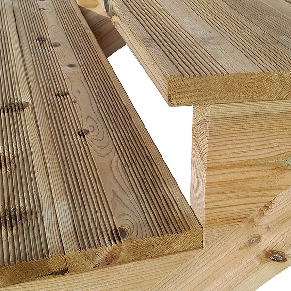 VINUOVO - BERLIN Escalier extérieur bois 8 marches H 139cm L-120cm - sans contre marche - large