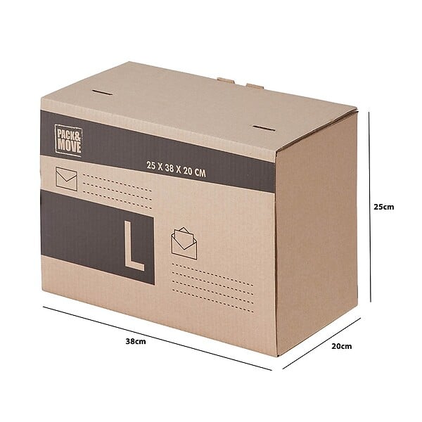 PACK AND MOVE - Pack and Move - Lot 36 cartons pour expédition - Taille L - 25 x 38 x 20 cm - Carton renforcé - 20 KG max - large