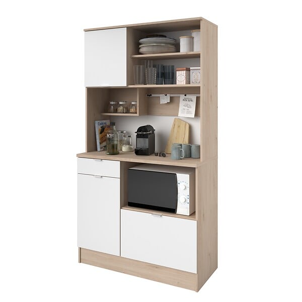 PARISOT IN - Buffet SoCool - Blanc et chêne Jackson - L100xH186xP45cm - large
