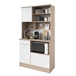 PARISOT IN - Buffet SoCool - Blanc et chêne Jackson - L100xH186xP45cm - vignette