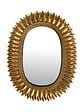 EMDE - Miroir soleil ovale en résine dorée - 16,8x21cm - vignette