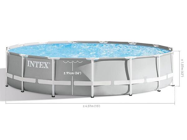 INTEX - Piscine tubulaire Prism Frame ronde 4,57 x 1,07 m - Intex - large