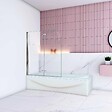 AICA SANITAIRE - Pare baignoire avec une bonde dépoli central 90x140cm -verre en 6mm - vignette