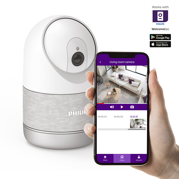 PHILIPS - Camera interieure motorisee connectee resolution 2k mode prive renforce detection humaine fine - WelcomeEye Look - Philips - 531051 - - large