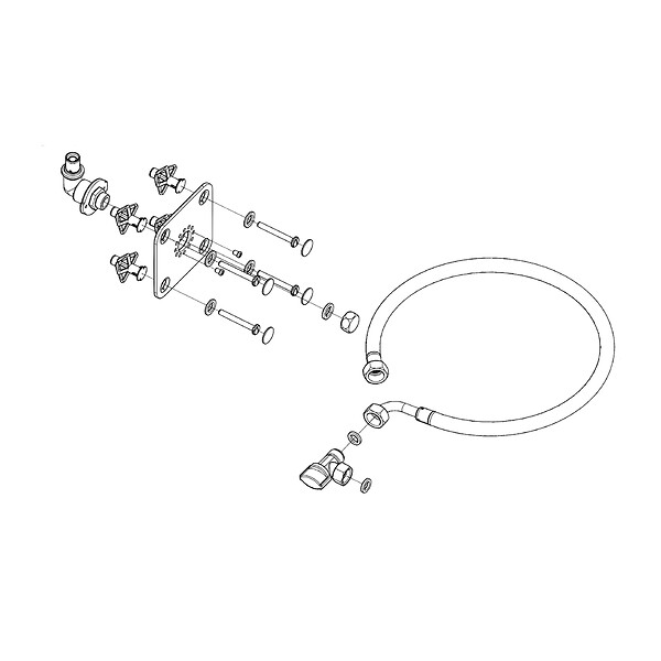 ATOLE - Platine sortie de cloison simple à sertir PER Ø12 pour WC – Kit de fixation mural avec platine encastrable - large