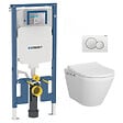 GEBERIT - Pack WC Bâti-support UP720 extra-plat + WC sans bride Integra avec fixations invisibles + Abattant softclose + Plaque blanche - vignette