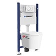 GEBERIT - Pack Bâti-support 112cm + Cuvette Swiss Aqua Technologies sans bride + Plaque blanche (SATrimlessGeb3) - vignette