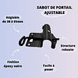 SECURY-T - Sabot de portail - Réglable - Epoxy noir - 30 à 95mm 30 à 95mm - vignette