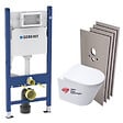 GEBERIT - Pack WC Bâti-support + WC Swiss Aqua Technologies Infinitio sans bride + Plaque blanche + Set habillage (InfinitioGeb3-sabo) - vignette