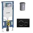 GEBERIT - Duofix Pack Bâti-support extra-plat 114 cm UP720, gain de place + Plaque Sigma20,Noir chromé (111.796.00.1-D) - vignette
