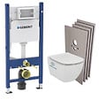 GEBERIT - Pack WC Bâti support + Cuvette Ideal Standard Tesi Aquablade + Plaque blanche + Set habillage (TesiGeb3-sabo) - vignette